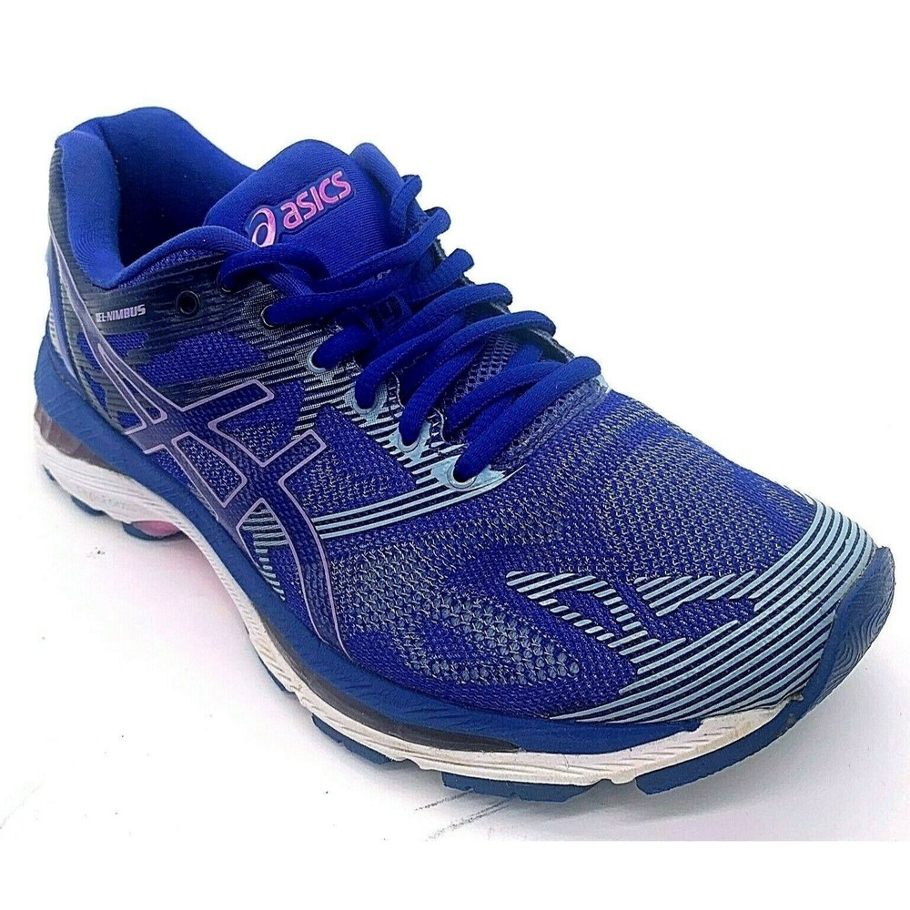 Asics Womens Gel Nimbus 19 T750N Blue Running Shoes Lace Up Low Top Size US 6.5